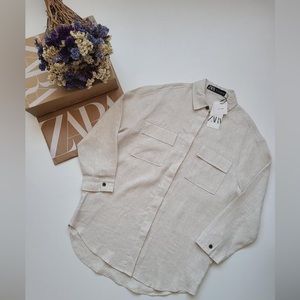 ZARA: LINEN OVERSHIRT